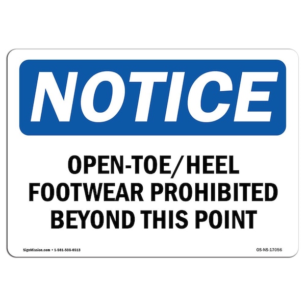 Signmission OSHA Notice Sign, OSHA-PPE-Foot-Sign-, 10in X 7in Rigid Plastic, 10" W, 7" H, Landscape OS-NS-P-710-L-17056 - main